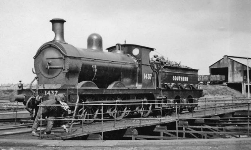 Ex-SE&C 0-6-0 at Ashford Locomotive Depot